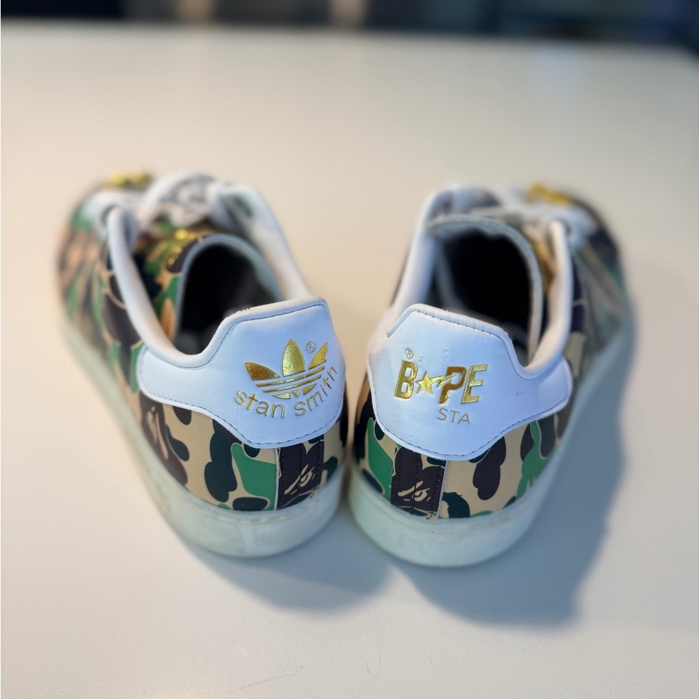 Adidas BAPE Camouflage Stan Smith Sneakers with box, mesh drawstring bag - Picture 3 of 11
